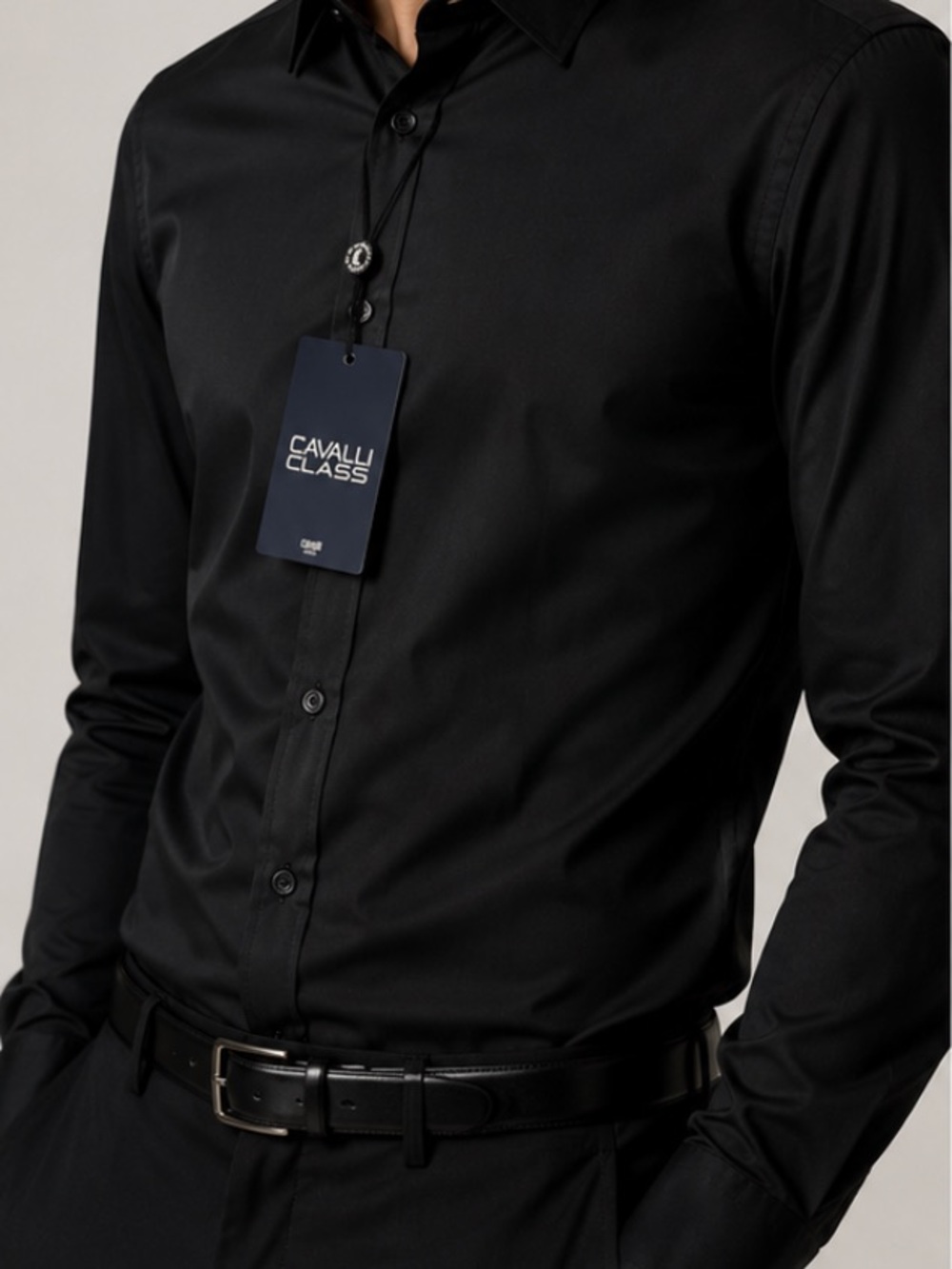 Cavalli Class Black Small- Medium Dress Shirt